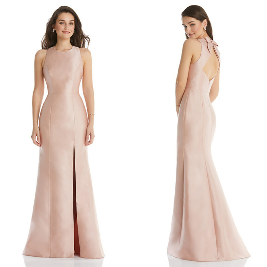 Satin Twill Gowns with a Perfect Bow - Bridal and Formal