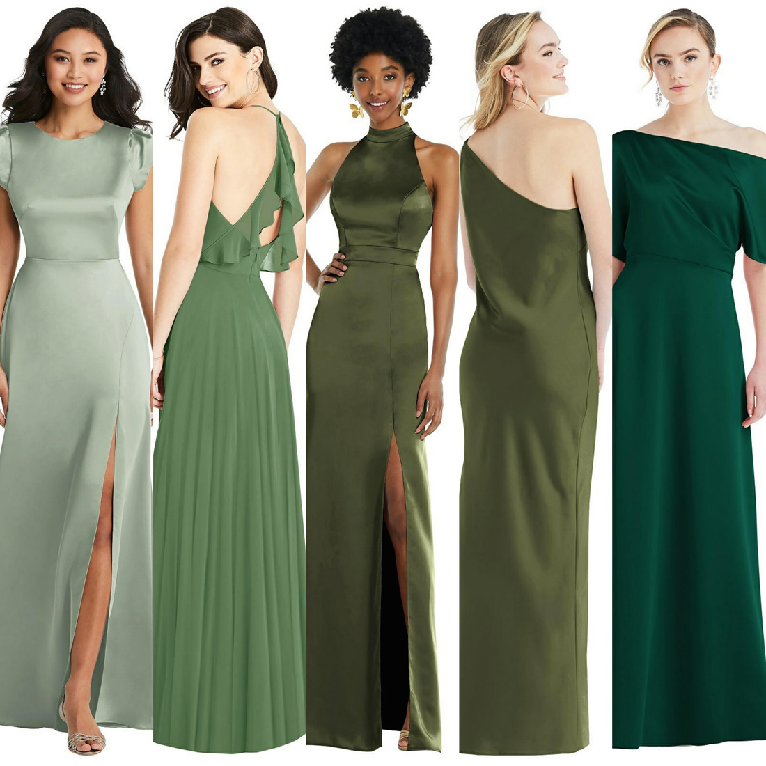 Green Bridesmaids Gowns in an Amazing Range of Styles - Bridal and Formal